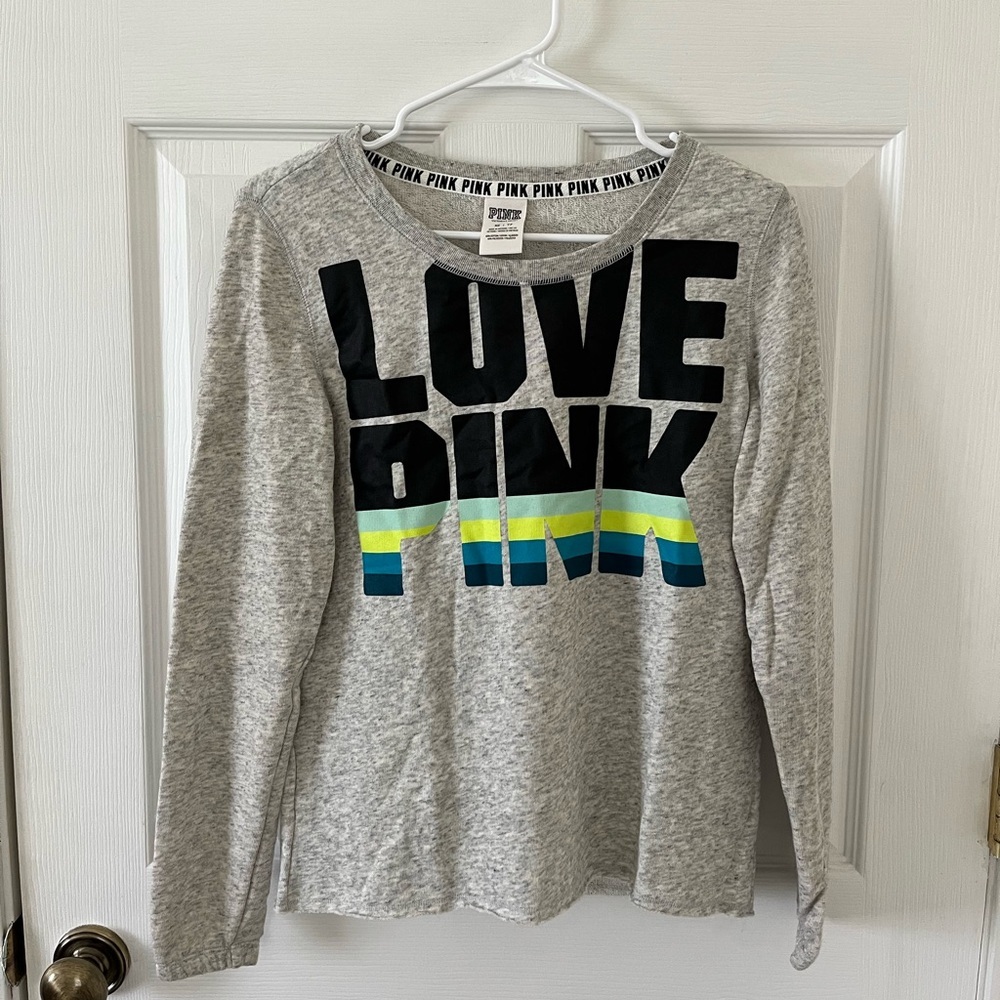 PINK Victoria's Secret Long Sleeve Tee - Gray